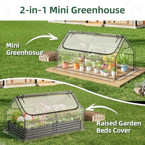 Superlele 6x3x3FT Mini Greenhouse with 2 Large Zipper Doors for Outdoor - style: (Clear)-6x3x3Ft