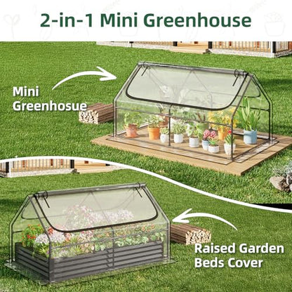 Superlele 6x3x3FT Mini Greenhouse with 2 Large Zipper Doors for Outdoor - style: (Clear)-6x3x3Ft