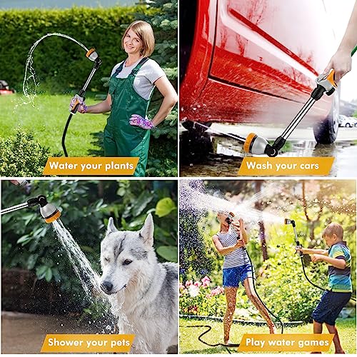 RESTMO Heavy Duty Metal Hose Wand, Watering Wand for Garden Hose - color: Yellow