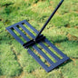 Lawn Leveling Rake, 30x10 Stainless Steel Leveler with 78" Handle - color: Green
