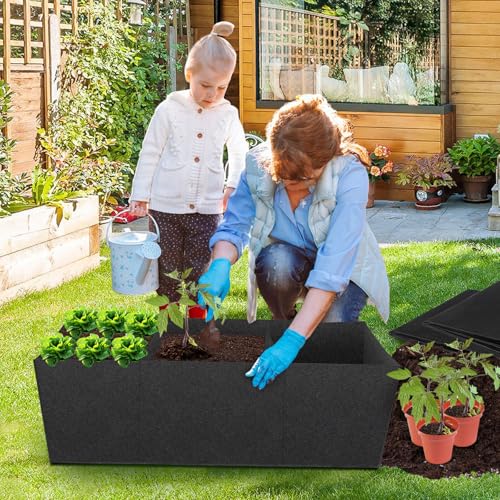 3 Pack Fabric Raised Garden Bed, 22 Gallon 3x1x1 FT Garden Growing Bag