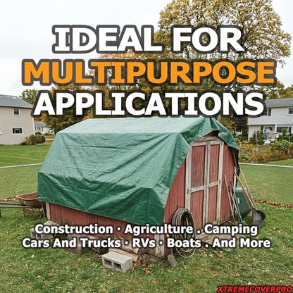 8' x 16' - 20mil Green Tarp Heavy Duty Waterproof UV Protection 8x16 ft - color: Green, size: 8'x16'