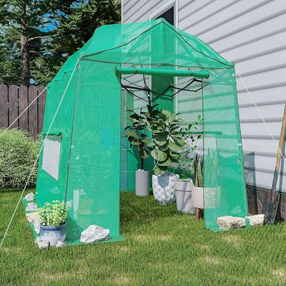 8.5 x 7 x 7 FT Walk-in Greenhouse, Portable Pop-up Greenhouse - style: 8.5x7x7FT Green