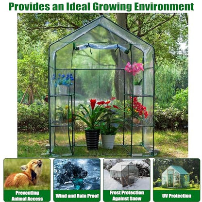 Walk-in Greenhouse Replacement Cover 56×56×76inch (Frame Not Included) - color: Transparent-56" x 56" x 76"(PVC)