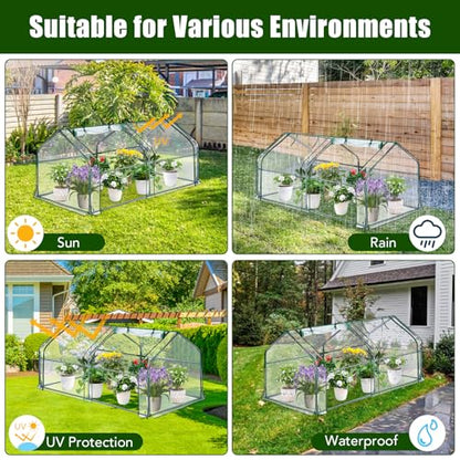 Garvee Mini Greenhouse with Zippered Doors & Roll-up Windows, 71" x 36" x 36" Portable Plant Hot House with Durable PVC Cover, Water Resistant, UV Protected for Outdoor Flowers, Vegetables - size: 71"x36"x36"