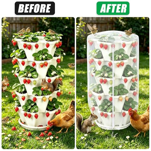24"x40"Garden Netting with Zipper and Drawstring for Plant Cover Protection - size: 24"x40"