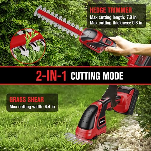 HEINPRO Cordless Hedge Trimmer Compatible with Milwaukee M18 Battery - color: Red
