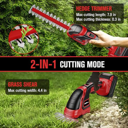 HEINPRO Cordless Hedge Trimmer Compatible with Milwaukee M18 Battery - color: Red