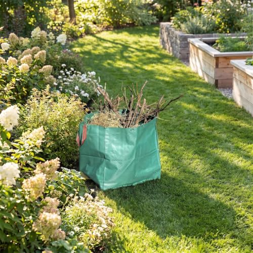 1 Pack 125L Leaf Bag Holder Reusable Garden Yard Waste Bag Collapsible Dustpan Type Bin Heavy Duty Large Lawn Debris Storage Bag