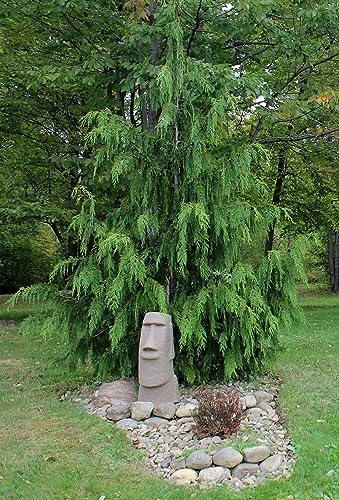 EMSCO Group Easter Island Head Statue – Natural Granite Appearance – Made of Resin – Lightweight – 28” Height - color: Granite, style: Easter Island Head