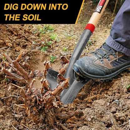 Drain Spade Digging Shovel with Wooden Handle - style: Garden