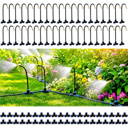 Drip Irrigation Nozzles 40 Pack, 8 Inch Adjustable Sprayers for 1/4 Tubing - size: 40