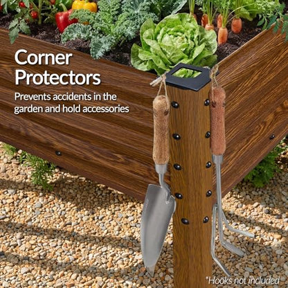 Best Choice Products 48x24x30in Galvanized Raised Garden Bed, Metal Elevated Planter Box, Vegetable Garden for Backyard, Patio, Balcony, 100% Non Toxic Materials - Wood Grain - color: Wood Grain, size: 48x24x30in