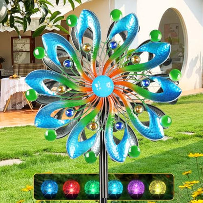 MLKNK Wind Spinners for Yard and Garden - Wind Sculptures & Spinners - size: navy blue