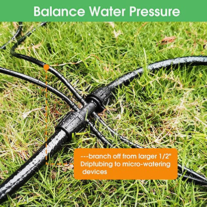 Maotong 100FT 1/4 inch Drip Irrigation Tubing Distribution Hose Tube for Garden Irrigation System - size: 100 FT 1/4"