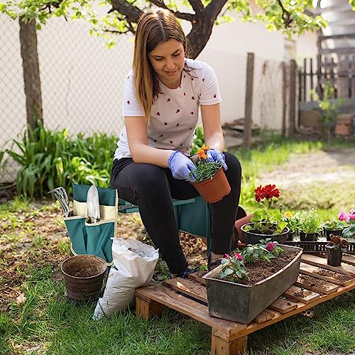 IRONMAX Garden Kneeler and Seat, Heavy Duty Foldable Gardening Bench Stool w/Soft Foam Pad & 2 Tool Storage Bags for Kneeling & Sitting, Gardening Gifts for Women Men - style: 2 Tool Storage Bags