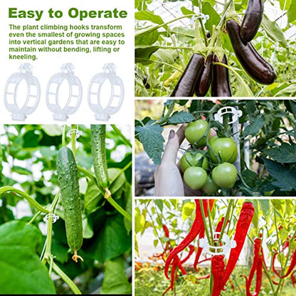 40Pcs Tomato Hooks with String, Holder & Plant Support Clips - 33.3ft Twine to Prevent Tomatoes from Pinching or Falling Off - color: White-40PCS