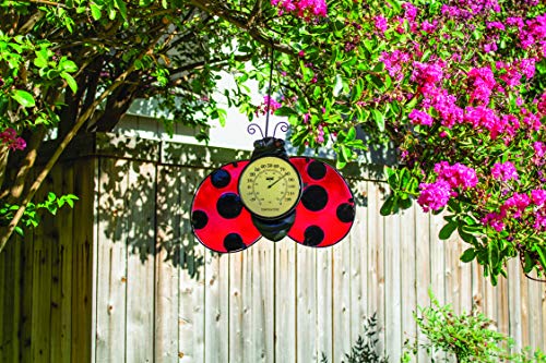 Poolmaster 54578 Ladybug Wall Décor and Thermometer for Home or Garden, Red - style: Ladybug