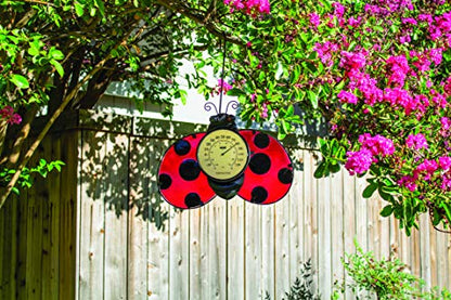 Poolmaster 54578 Ladybug Wall Décor and Thermometer for Home or Garden, Red - style: Ladybug