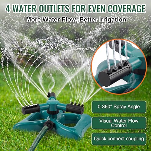 Rotating Lawn Sprinkler with Adjustable Riser
