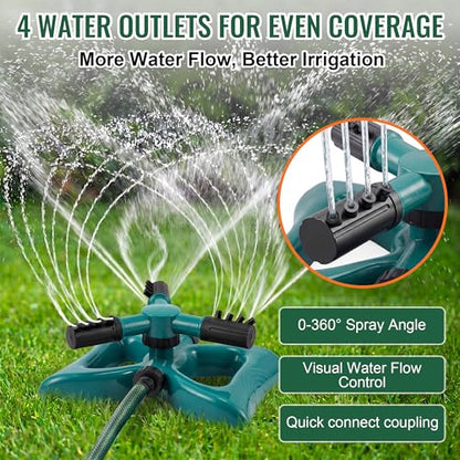 Rotating Lawn Sprinkler with Adjustable Riser