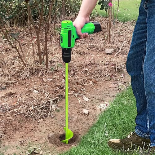 1.6"x16.5" Green Garden Auger Drill Bit for Planting, Post Hole Digger - color: Green, size: 1.6x16.5in