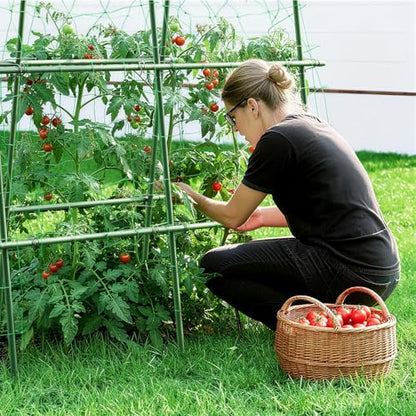 HIRALIY Cucumber Trellis for Climbing Plants, 4ft Tall, Green - size: 48"L x 31"W x 48"H-Tunnel Trellis