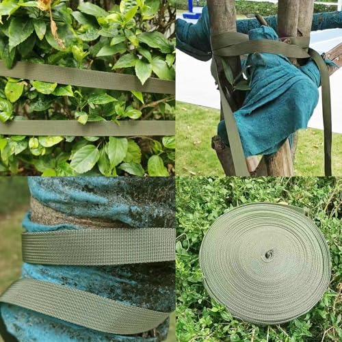 1 Roll 65.6 Feet Tree Tie for Plant Support Garden Strap 1 Inch Width Staking and Guying Material 1,800 Lbs Strength (Army Green) - color: Army Green