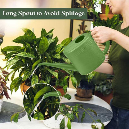 Plant Watering Can for Home Garden - with Long Spout - 1/4 Gallon - Green - color: Green