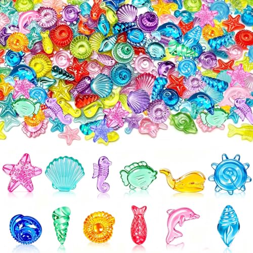 450 PCS Seashells Ocean Sensory Bin Filler, Mini Resin Animal Figures - style: Tiny Seashells(450 Pieces)