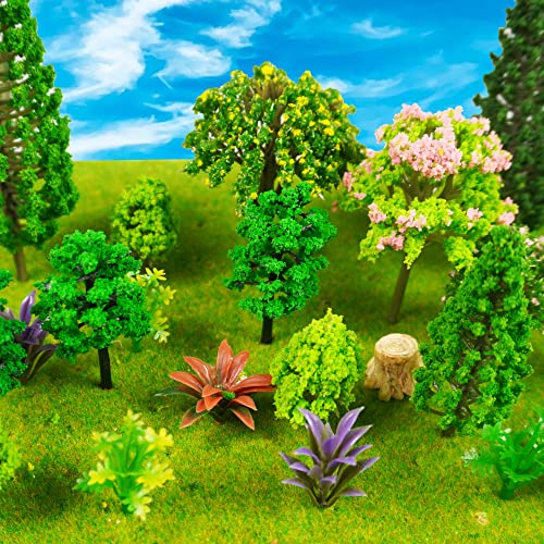 40PCS Woodland Animals Figures Model Trees Cake Toppers for Decorations