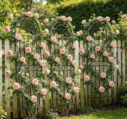 2 Pack 47.2"x19.7" Metal Gardon Trellis for Climbing Plants Outdoor, Black - size: 2P: 47.2" H x 19.7" W