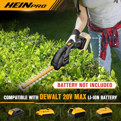 HEINPRO Cordless Hedge Trimmer Compatible with DEWALT 20V MAX Battery - size: 8.7-INCH