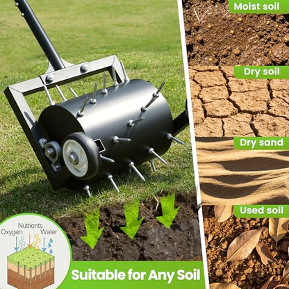 Roller‑Style Lawn Corer with Steel Spikes