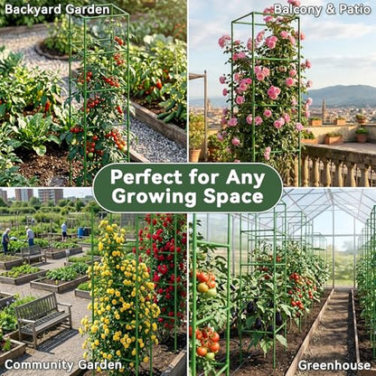 2 Pack 72" Tomato Cages for Garden, Heavy Duty Adjustable Plant Support - size: 72 inch