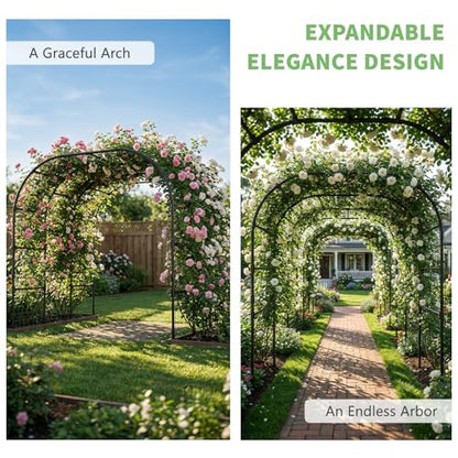 DoCred 88"H x 88"L Garden Arch Trellis, Garden Archway for Climbing Plants - size: 88''H x 88''L x 88''W