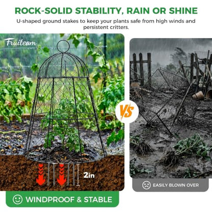 FRUITEAM 12Pcs Wire Plant Covers, 13×15.74in Large Plant Protectors from Animals, Chicken Wire Cloche Plant Cages for Outdoor Plants, Vegetables - size: 12 Pcs