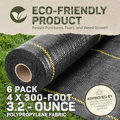DeWitt Weed Barrier Fabric - Heavy Duty - 4 x 300 ft 6 Pack - Plastic - size: 6 Pack, style: 4' x 300'