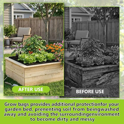 3 Sets 4 x 2 x 1 ft Thick Raised Garden Bed Liner Bags, Breathable