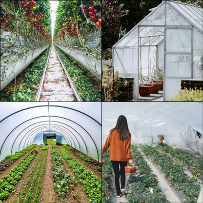VEVOR Greenhouse Plastic Sheeting 12 x 25 ft, 6 Mil Thickness UV Resistant Clear Polyethylene Film, Hoop Green House Cover for Farms, Agriculture, Garden - size: 12 x 25 ft