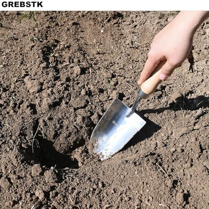 GREBSTK Gardening Serrated Shovels Stainless Steel Transplanter Garden Trowel Depth Marker Measurements Shovel Weeding Tool