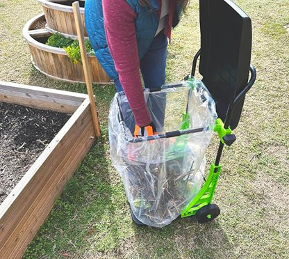 Bosmere All Purpose Garden Cart, Adjustable Collapsible Yard Waste Can, Portable Trash Bin - color: Basil
