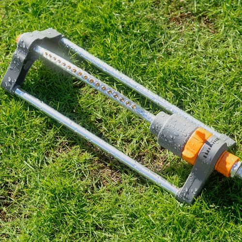 Durable Oscillating Sprinkler for Yard and Garden, Swinging Sprinkler with Adjustable Spray, Garden and Lawn Large Area Watering