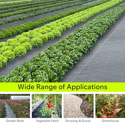 DOTDAY 3.2oz Heavy Duty Weed Barrier Fabric, Woven Landscape Fabric 4x100ft - size: 4 x 100ft