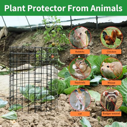 5 Pack Plant Protector from Animals, 24x12 Inches Wire Plant Protector, Plant Cages to Keep Animals Out - size: 5 Pack, 12"x24"
