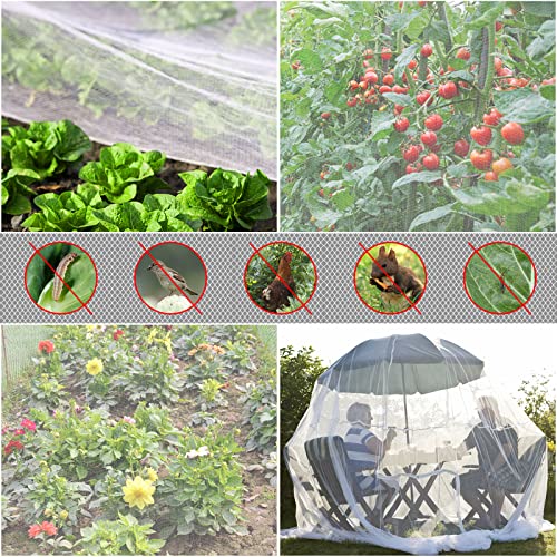 RIFNY Garden Netting for Raised Beds Garden Protection Plant, 2 Pcs 8x24Ft - color: White-2 Pack, size: 8x24 ft