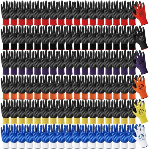 Work Gloves for Men Women Rubber Coated Gardening Gloves - color: Multiple Colors
