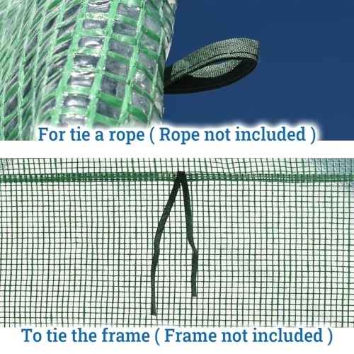 BenefitUSA Greenhouse Replacement PE Cover ONLY for Walk-in Greenhouse 2 Zipper Doors Air Ventilation, Frame NOT Included (15'x7'x7', Green) - size: 15'x7'x7', Green