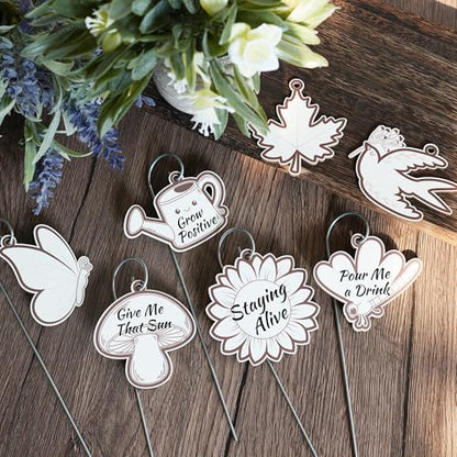 Temlum Wooden Plant Labels for Indoor & Outdoor Plants, 24pcs