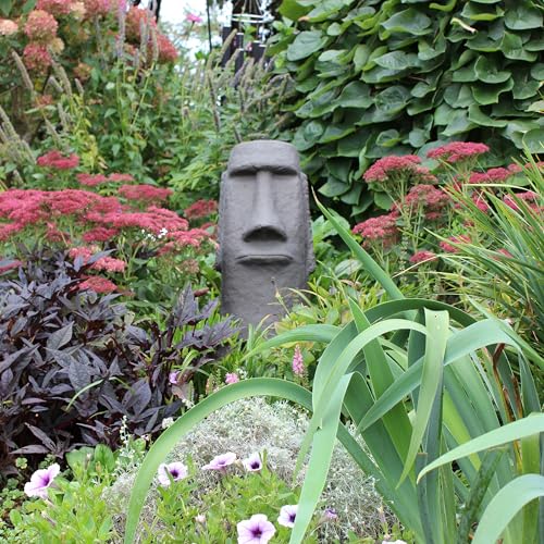 EMSCO Group Easter Island Head Statue – Natural Granite Appearance – Made of Resin – Lightweight – 28” Height - color: Granite, style: Easter Island Head